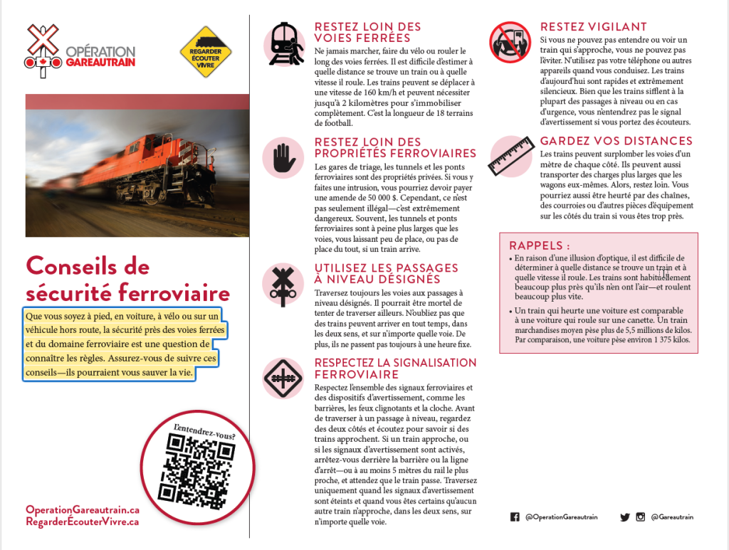 Sécurité ferroviaire - Coalition pour le retour des services d'un train ...