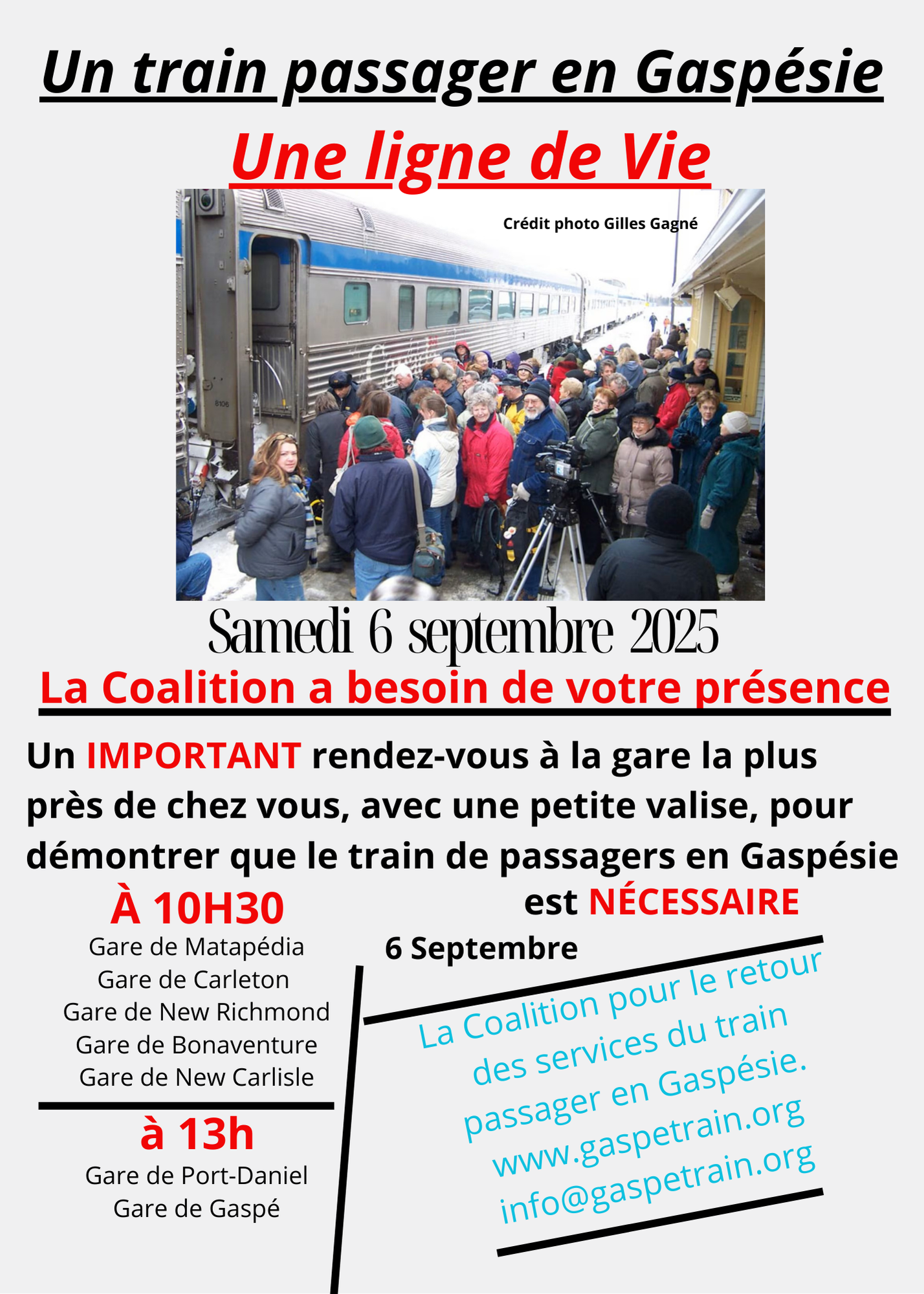 Journée mobilisation retour du train passager : 6 sept. 2025